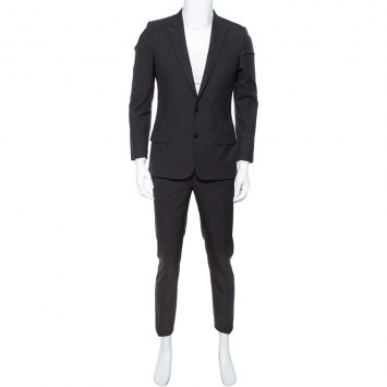 Pre Owned Dior Black Wool Two Button Suit S