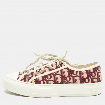 Pre Owned Dior Two Tone Canvas Walk'n'Dior Sneakers Size 37