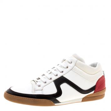 Pre Owned Dior Homme Tri Color Leather and Mesh High Top Sneakers Size 43