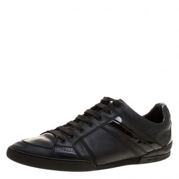 Pre Owned Dior Homme Black Leather Sneakers Size 43.5