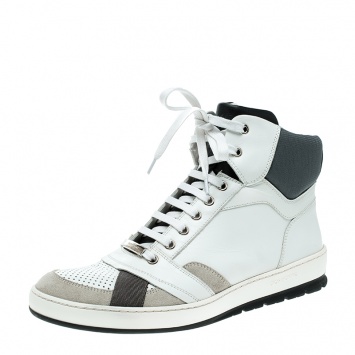 Pre Owned Dior Homme Tri Color Leather High Top Sneakers Size 39.5