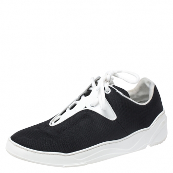 Pre Owned Dior Homme Black Canvas And Leather B17 Sneakers Size 39.5