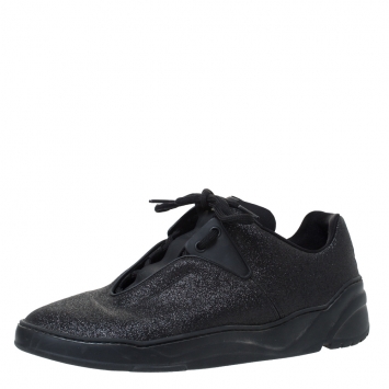 Pre Owned Dior Homme Black Glitter Leather And Leather Trim B17 Sneakers Size 41