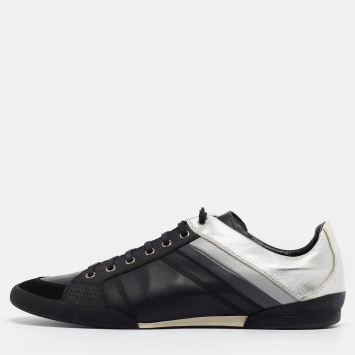 Dior Homme Black Leather B18 Low Top Sneakers Size 46