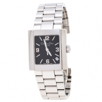Christian Dior Black Stainless Steel Riva D101-100 Men's Wristwatch 31 mm 