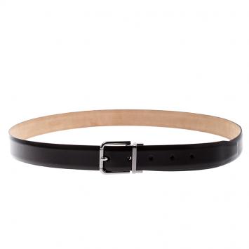 Pre Owned Dolce and Gabbana Dark Brown Leather Belt 115cm