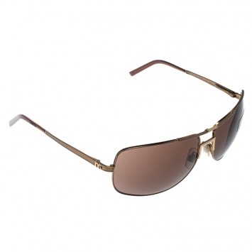 Pre Owned Dolce and Gabbana Bronze/Brown DG2009 Aviator Sunglasses