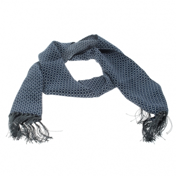 Pre Owned Dolce and Gabbana Printed Silk Tassel Detail Reversible Scarf