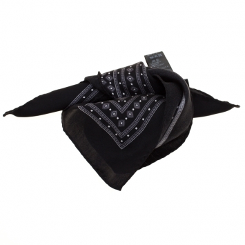 Pre Owned Dolce and Gabbana Monochrome Diamond Printed Silk Pocket Square