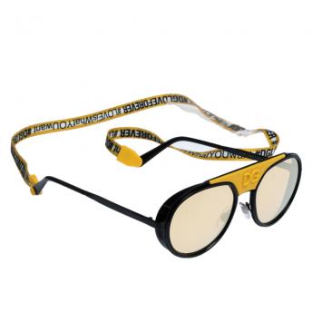 Pre Owned Dolce & Gabbana Mirror Orange/Matte Black DG2210 Madison DG Cup Collection Sunglasses