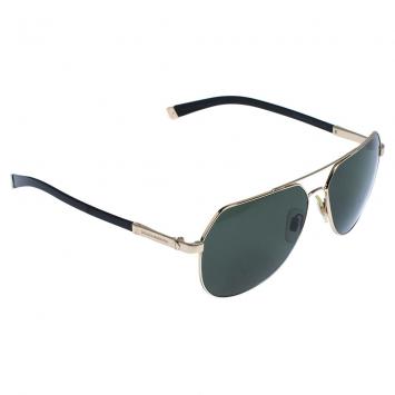 Pre Owned Dolce & Gabbana Green Polarized/Pale Gold Sand DG2133K Sunglasses