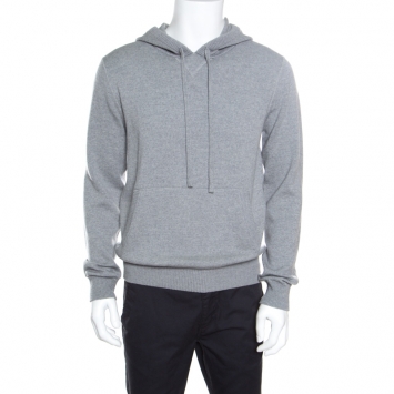Pre Owned Dolce And Gabbana Grey Wool Hooded Pullover XL