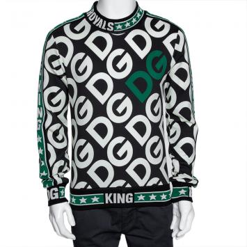 Pre Owned Dolce & Gabbana Multicolor DG Mania Print Cotton Jersey Crew Neck Sweatshirt IT 52