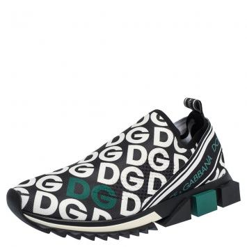 مملوكة مسبقًا Dolce & Gabbana Multicolor DG Mania Print Stretch Knit Slip On Sneakers Size 46
