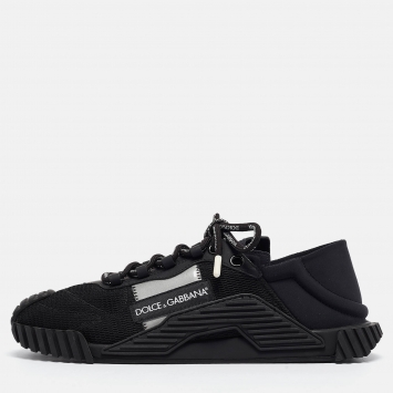 Pre Owned Dolce & Gabbana Black Mesh and Neoprene NS1 Sneakers Size 42