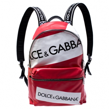 Pre Owned Dolce and Gabbana Multicolor Coated Canvas Vulcano Tape Backpack