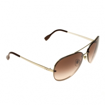 Pre Owned Dolce & Gabbana Gold/Brown Gradient DG6086 Aviator Sunglasses