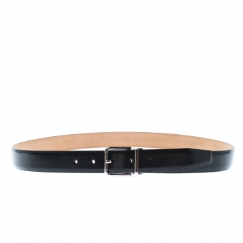 Pre Owned Dolce & Gabbana Dark Green Leather Buckle Belt 115CM