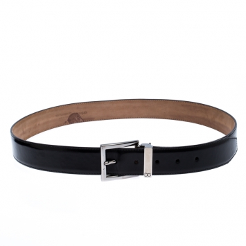 Pre Owned Dolce & Gabbana Black Leather Buckle Belt 100CM