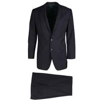 Pre Owned Dolce and Gabbana Martini Navy Blue Pinstriped Wool Tailored Suit M
