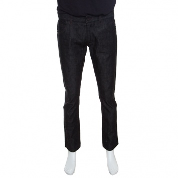 Pre Owned Dolce and Gabbana 14 Gold Black Straight Fit jeans M