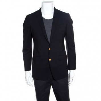 Pre Owned Dolce and Gabbana Black Wool Tailored Martini Blazer M