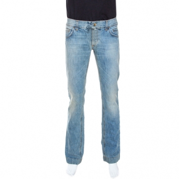 Pre Owned Dolce & Gabbana Blue Medium Wash Denim Straight Leg Jeans M