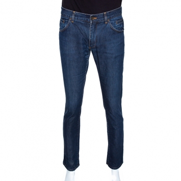 Pre Owned Dolce & Gabbana Indigo Denim Straight Leg Jeans M