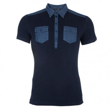 Pre Owned Dolce and Gabbana Men’s Black Contrast Polo Shirt XXL