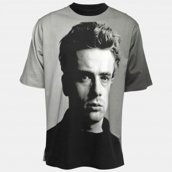 Pre Owned Dolce & Gabbana Grey Cotton James Dean Printed Crewneck T-Shirt M