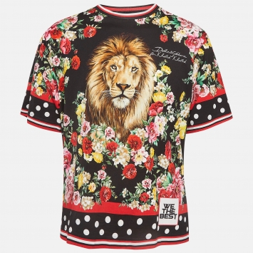 Pre Owned Dolce & Gabbana X Khaled Multicolor Print Cotton T-Shirt L