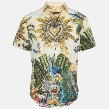 Pre Owned Dolce & Gabbana Multicolor Hawaiian Print Cotton Shirt XS