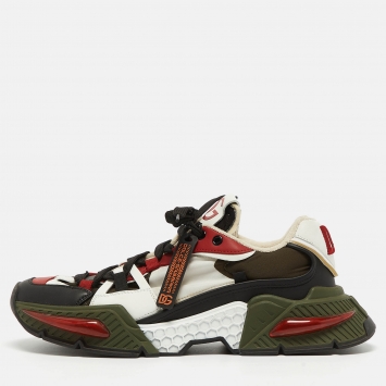 Pre Owned Dolce & Gabbana Multicolor Leather and Nylon Airmaster Sneakers Size 43