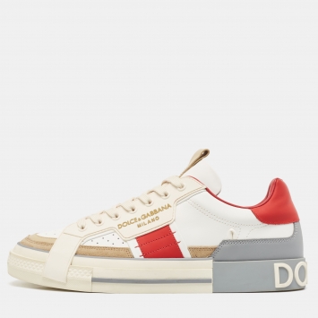 Pre Owned Dolce & Gabbana Multicolor Leather and Rubber Custom 2.Zero Low Top Sneakers Size 44