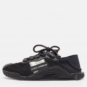 Pre Owned Dolce & Gabbana Black Mesh and Neoprene Ns1 Sneakers Size 42