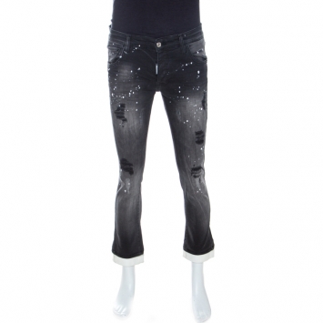 Pre Owned Dsquared2 Black Distressed Denim Big Dean's Brother Jeans M