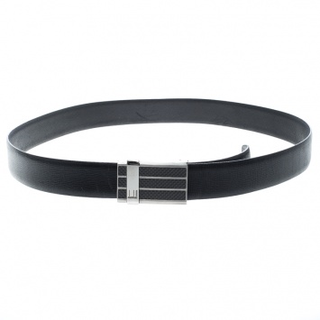 Pre Owned Dunhill Black Leather Reversible Buckle Belt 107cm