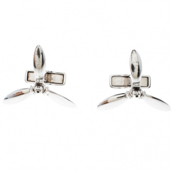 Pre Owned Dunhill Propeller Motif Silver Cufflinks