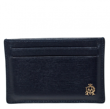 Pre Owned Dunhill Blue Leather Card Holder