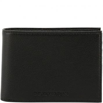Pre Owned Emporio Armani Black Leather Bifold Wallet