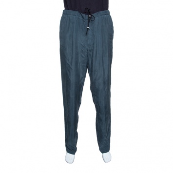 مملوكة مسبقًا Emporio Armani Grey Elasticized Waist Drawstring Detail Pants 3XL