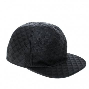 Pre Owned Emporio Armani Navy Blue Logo Detail Baseball Cap S