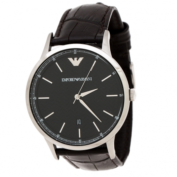 Pre Owned Emporio Armani Black Stainless Steel AR2480 Men's Wristwatch 43 mm