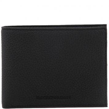 Pre Owned Emporio Armani Black Leather Bifold Wallet