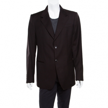 Pre Owned Emporio Armani Brown Pinstriped Wool Josh Line Tailored Blazer 3XL