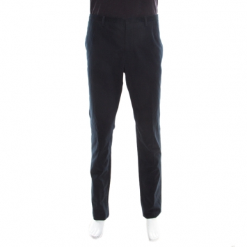 مملوكة مسبقًا Emporio Armani Navy Blue Cotton and Cashmere Tailored Trousers XXXL