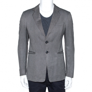 مملوكة مسبقًا Emporio Armani Monochrome Herringbone Jude Line Blazer M