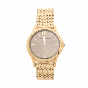 Pre Owned Emporio Armani Bronze Gold Stainless Steel Classic AR2008 Men's Wristwatch 36 mm