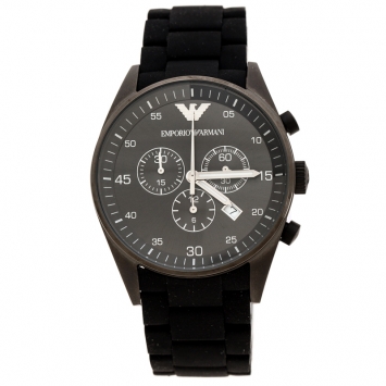 Pre Owned Emporio Armani Black PVD Coated Stainless Steel Sport AR5889 Men's Wristwatch 43 mm