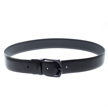 Pre Owned Ermenegildo Zegna Navy Blue Leather Belt 90 CM